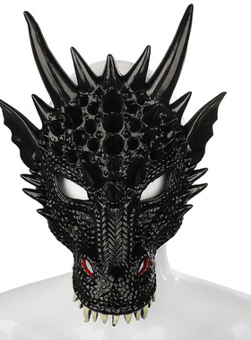 新款万圣节龙面具mardi gras舞会狂欢节派对PU发泡3D动物面罩跨境