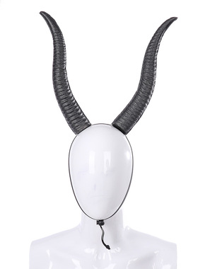 外贸跨境搞怪恶魔角服饰道具万圣节狂欢节派对可调节超长羊角头饰