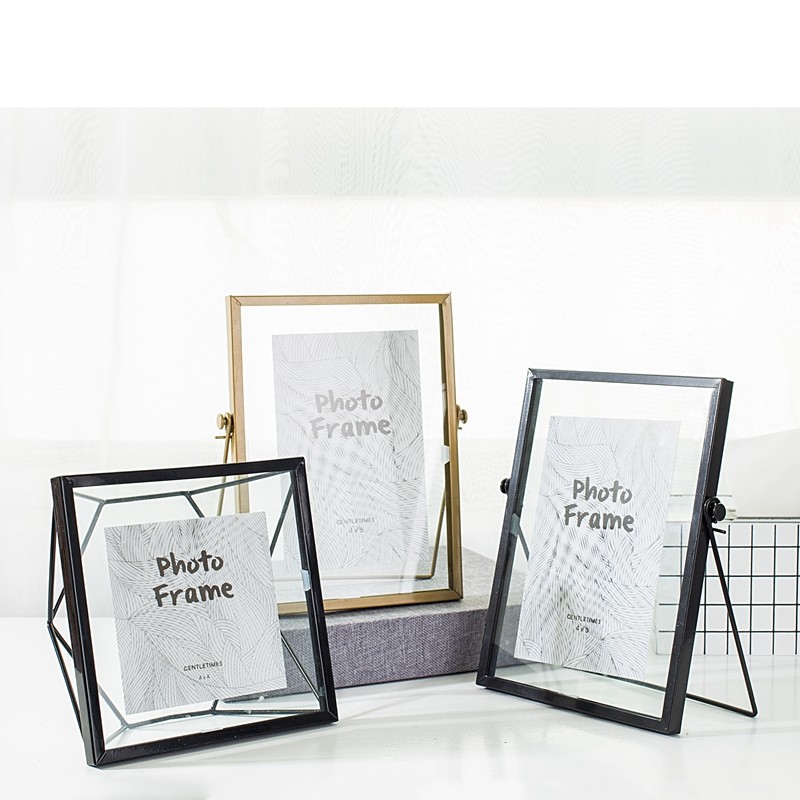 ins北欧金属创意几何植物标本相框摆台4寸6寸个性欧式玻璃照片框在类目 家居饰品, 相框/画框中 - 来自Buy2taobao.com提供专业的淘宝代购服务