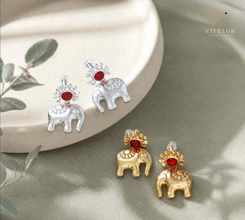 EIVELOR哑光S925银针百搭耳环