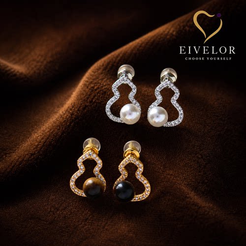 EIVELORS925银针镂空葫芦耳环