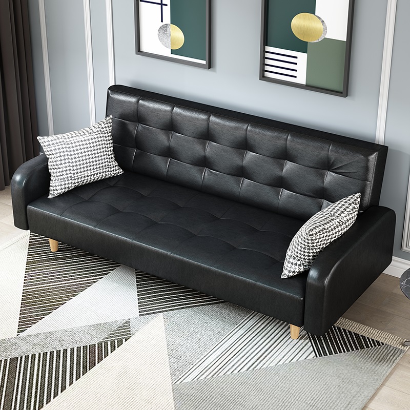 皮艺沙发单人床午休接待办公折叠