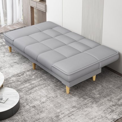 皮艺沙发2米3人位美容院沙发拼接床接待美发店理发廊折叠沙发两米