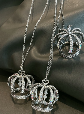 满钻皇冠毛衣链项链哥特风lolita亚文化配饰cos装女仆暗黑