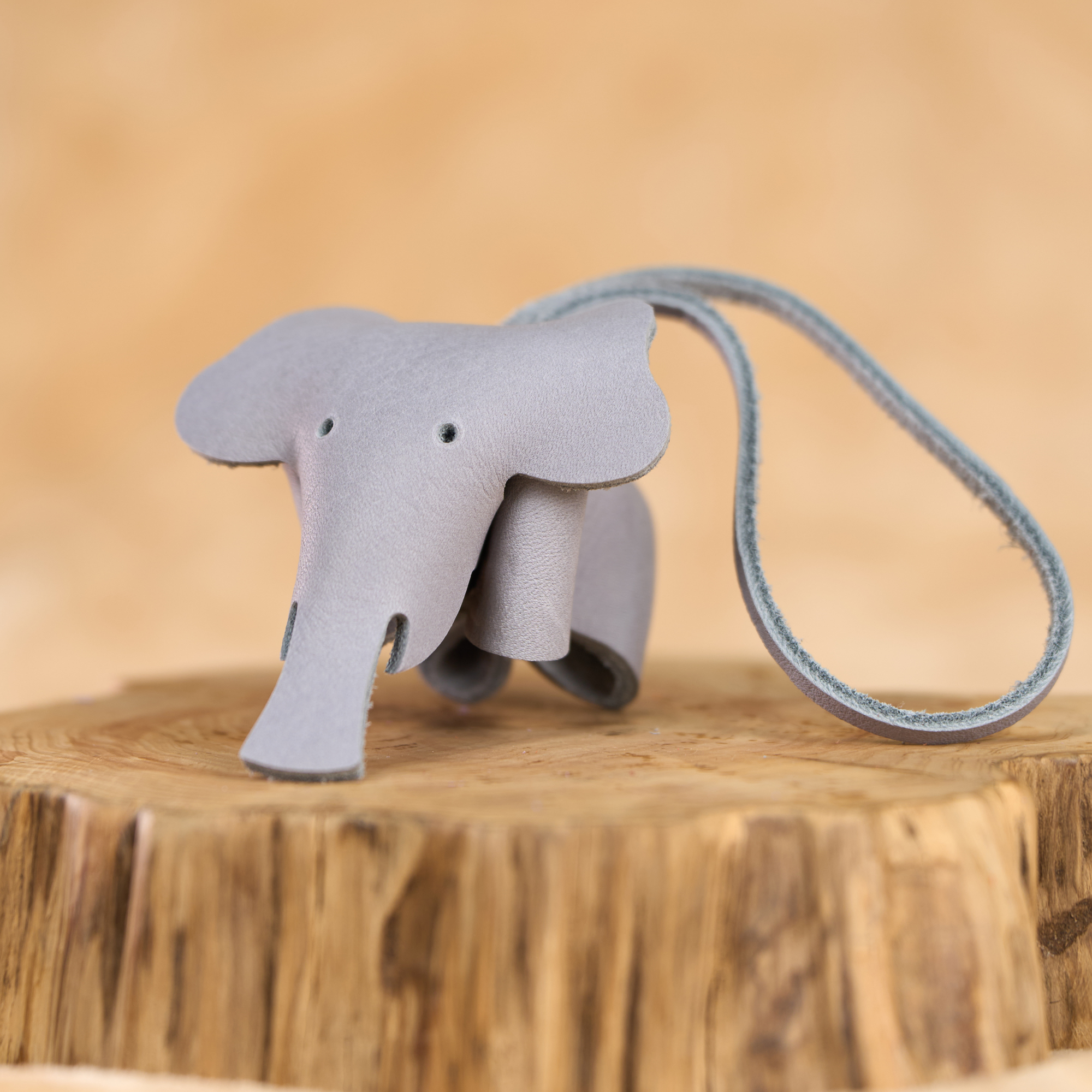 真皮手工牛皮小象挂件高级感 包包书包祝福大象皮质钥匙挂饰礼物