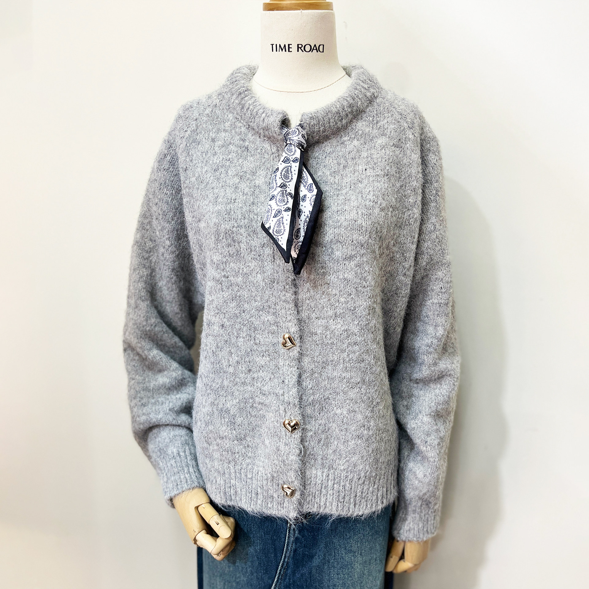 汤米诺蕾丝系带毛衣慵懒风针织衫