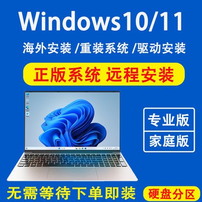 海外远程系统重装win10专业版win11安装电脑升级重做繁体英语日韩