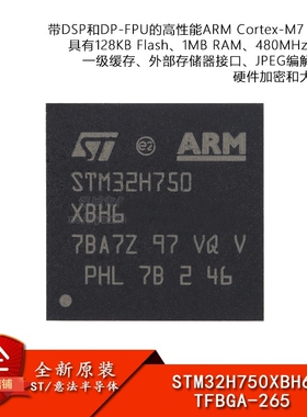 原装 STM32H750XBH6 TFBGA-265 ARM Cortex-M7 32位微控制器-MCU
