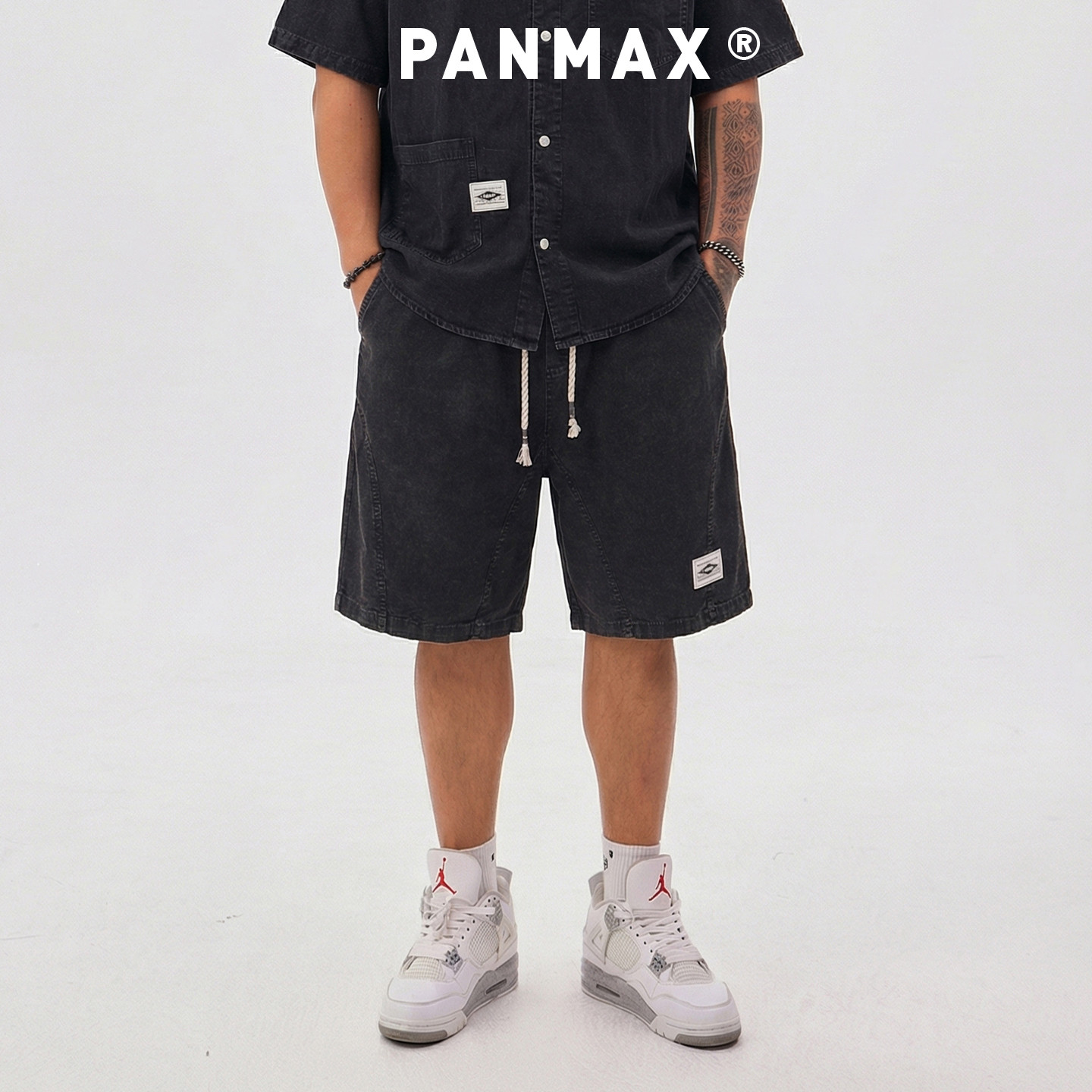 PANMAX潮牌男装春夏工装短裤日常通勤棉质水洗棉短裤宽松版型