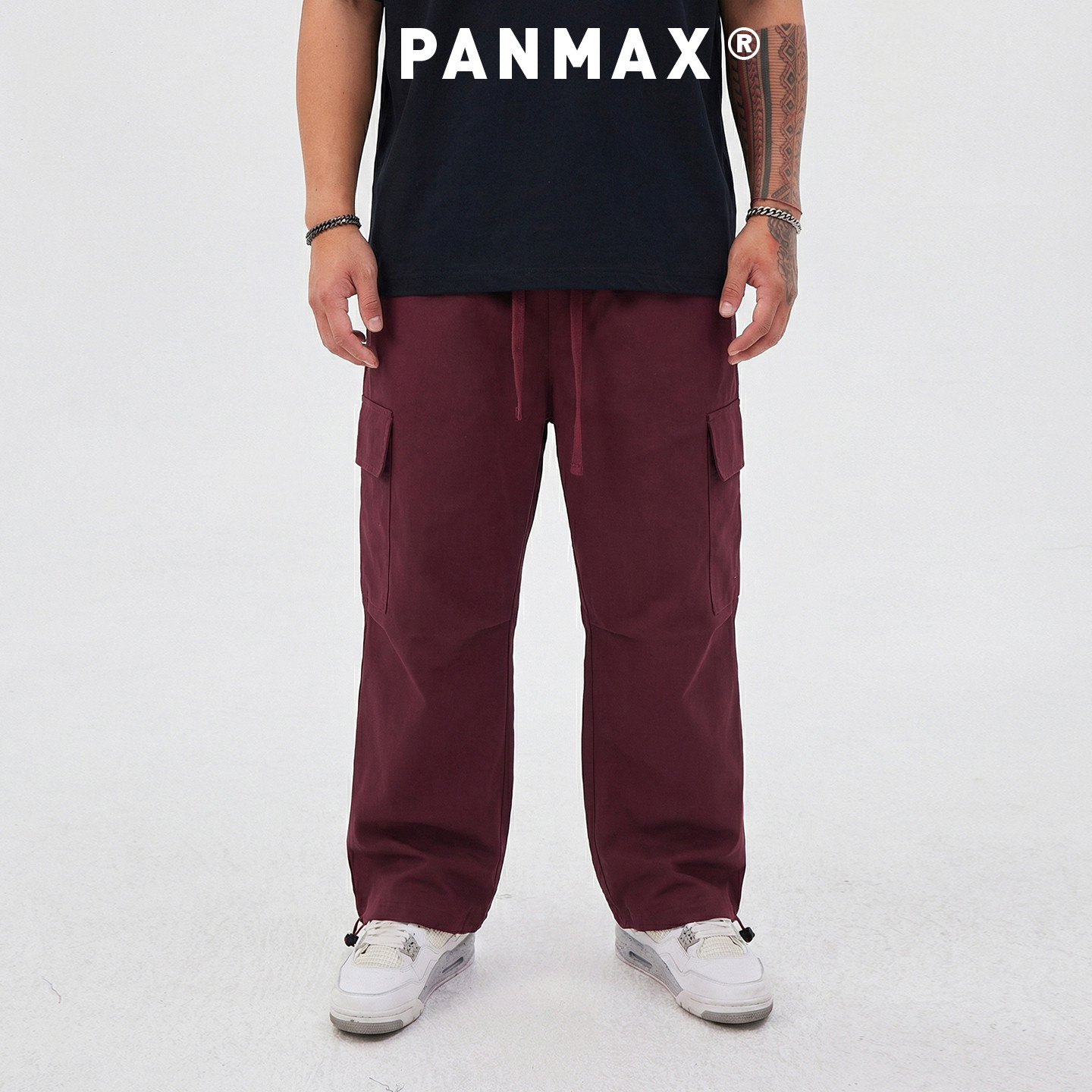 PANMAX大码男装潮牌美式加大直筒阔腿显瘦休闲大口袋工装伞兵长裤