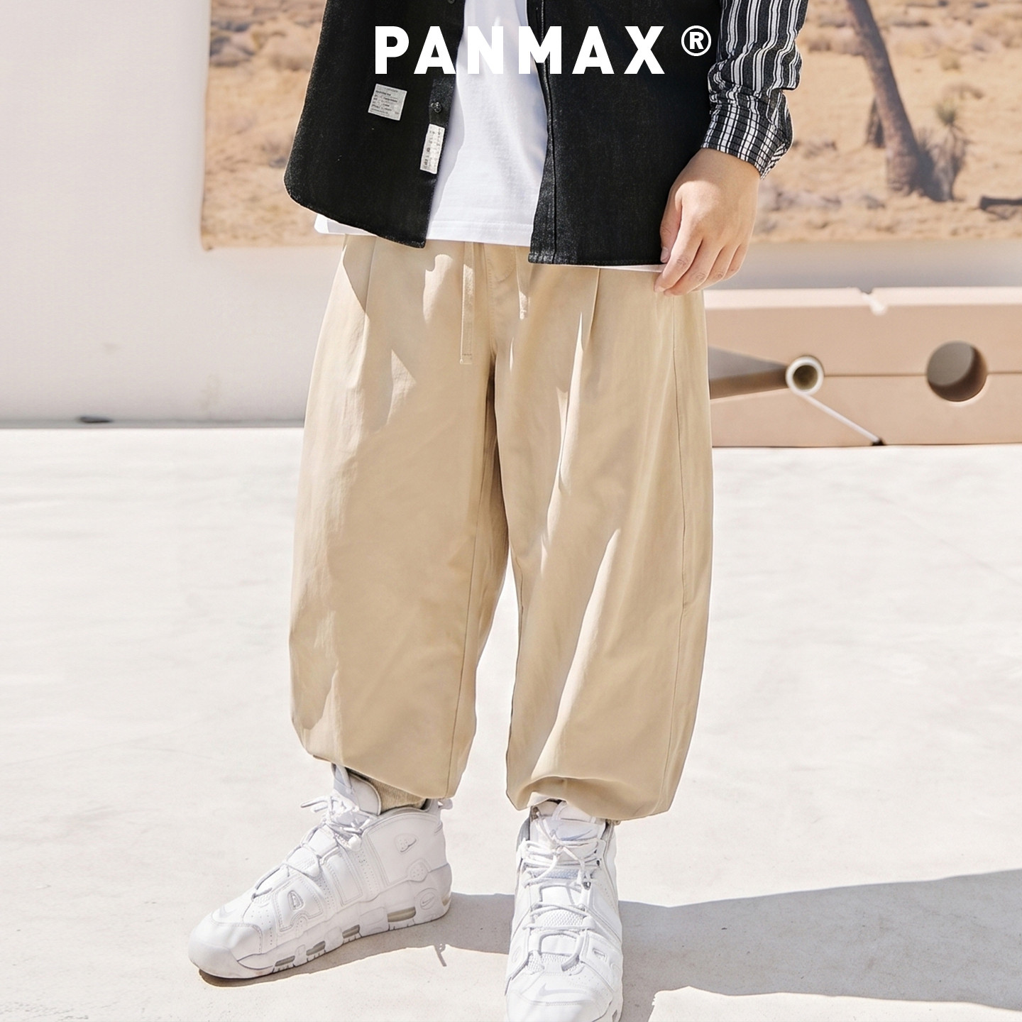 PANMAX潮牌大码男装夏款休闲轻薄长裤工装轻便运动裤加大萝卜裤男