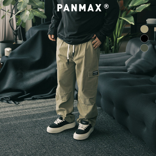 PANMAX潮牌大码男装秋季新款户外工装宽松直筒休闲长裤