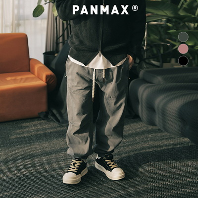 PANMAX潮牌大码男装秋新款美式纯棉工装裤加大宽松束脚休闲裤长裤