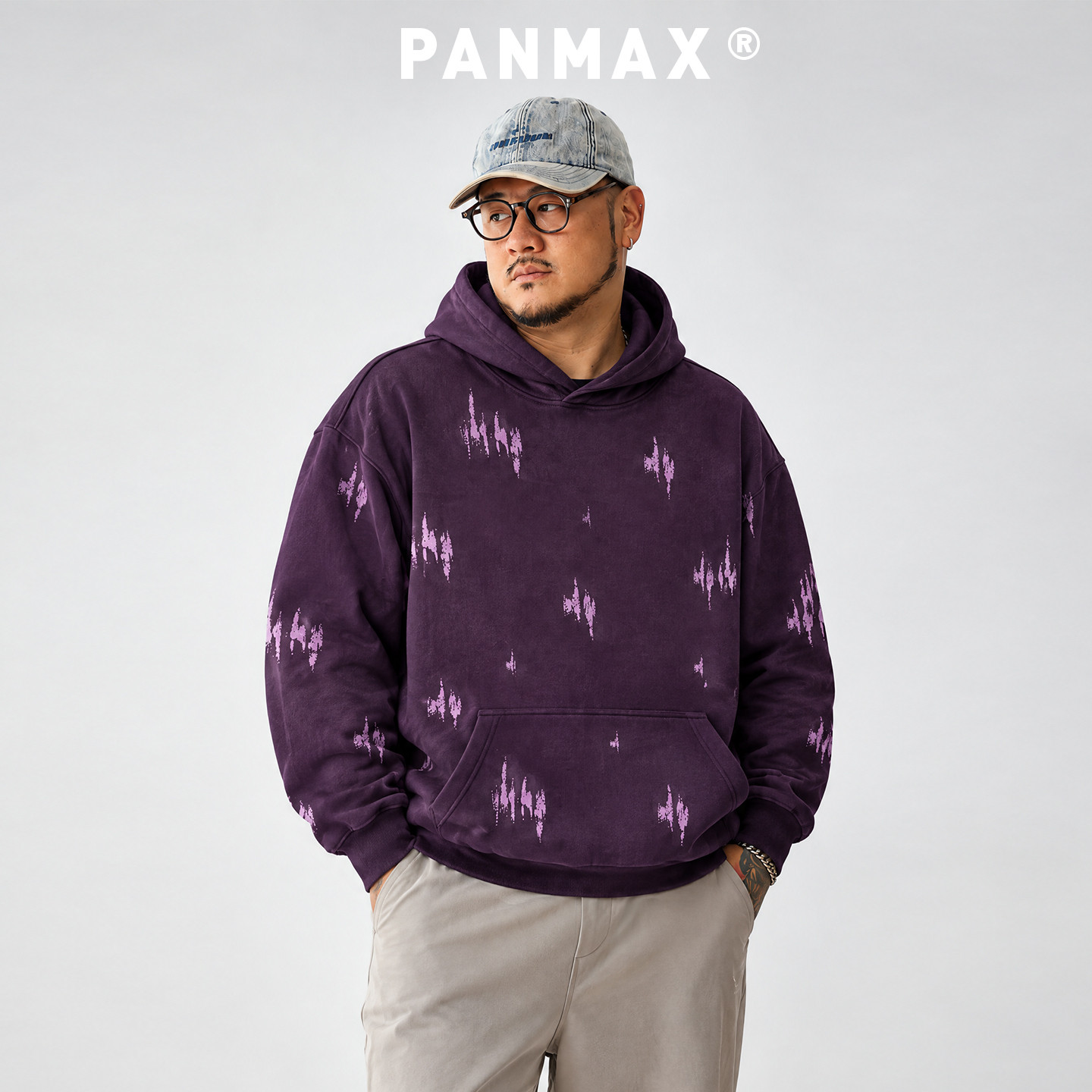 PANMAX潮牌大码春秋新款美式复古连帽卫衣重磅上衣显瘦百搭情侣