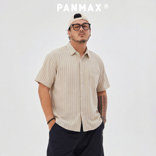 美式复古条纹衬衫PANMAX大码