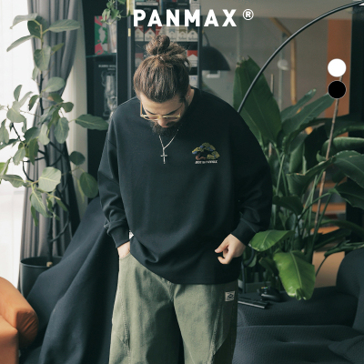 PANMAX潮牌大码男装美式重工卫衣牙刷刺绣加大百搭上衣男潮牌卫衣