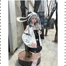 服饰春秋白色外套铆钉元 素酷 宅系套装 妄想少女印花兔兔日系二次元