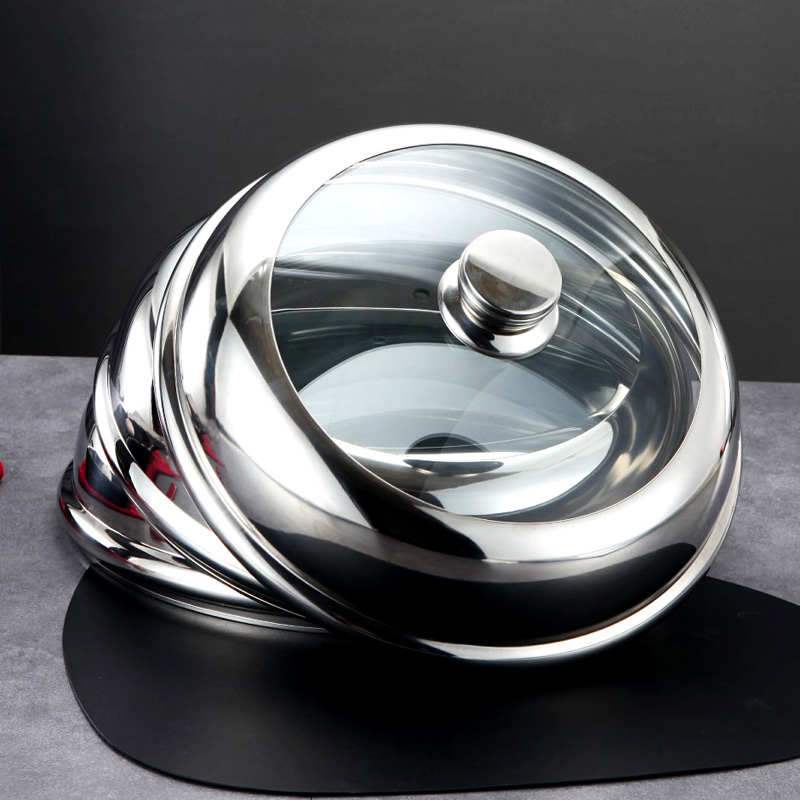 不锈钢炒菜锅盖家用炒锅盖加高蒸锅可视玻璃透明铁锅汤锅通用盖子,厨房/烹饪用具,锅盖,淘宝优惠券,粉丝福利购,淘宝优惠卷