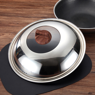 不锈钢锅盖家用炒锅盖加厚炒菜铁盖蒸锅加高汤锅通用32cm圆型盖子