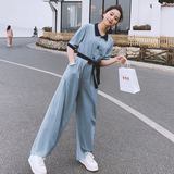 现货！！2022夏新高腰宽松阔腿连体裤AD32-P105K158，女装休闲裤，浙宝107