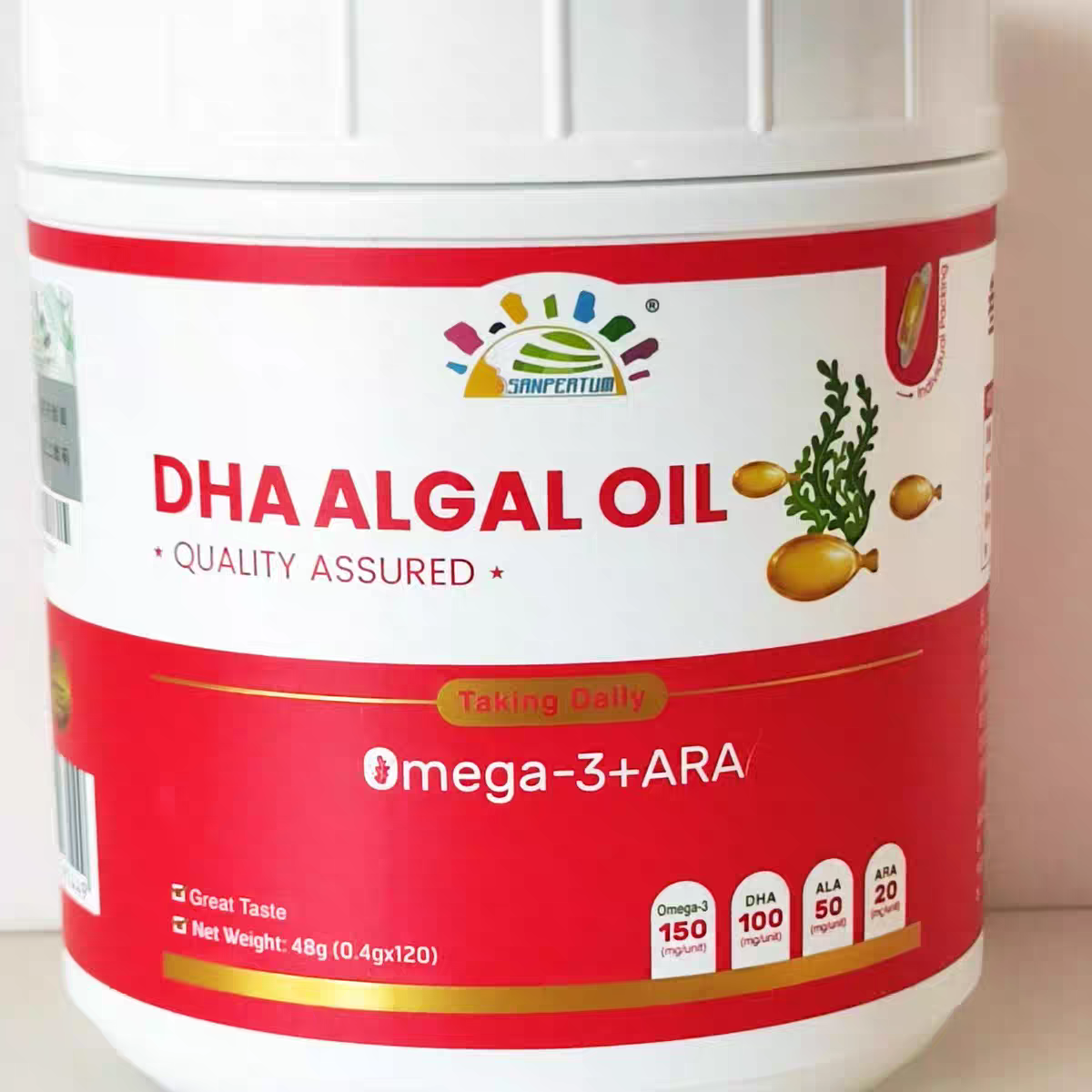 新西兰原装进口叁佰添藻油DHA ara ala Omega-3三A  120粒装