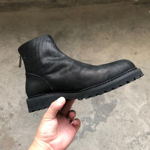 黑色休闲马丁靴百搭潮流型男高帮鞋 日系厚底真皮切尔西靴子 冬季