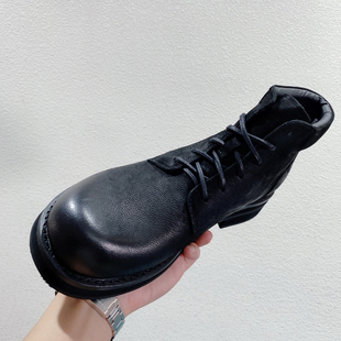 短靴美式 秋冬新款 工装 英伦经典 厚底皮靴潮 复古真皮马丁靴男高帮鞋