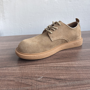 男复古街头滑板鞋 柔软潮鞋 厚底皮鞋 鞋 低帮工装 日系翻毛真皮休闲鞋