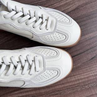 男士 男 软底德训鞋 真皮板鞋 潮 2025秋季 英伦透气休闲鞋 柔软小白鞋