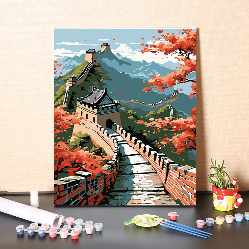 数字油画diy手工填充中国奇迹建筑万里长城手绘填涂色装饰油彩画,家居饰品,DIY/数字油画,淘宝优惠券,粉丝福利购,淘宝优惠卷