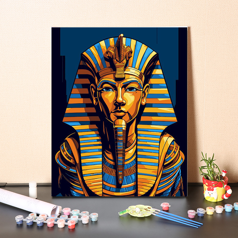 数字油画diy手工填充埃及法老人物工业风装饰画手绘涂色油彩画画