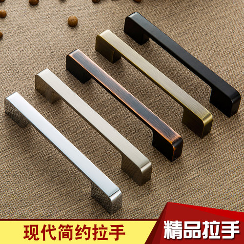 欧式美式复古抽屉拉手 现代简约亮银色拉手 橱柜鞋柜衣柜门拉把手 - 封面