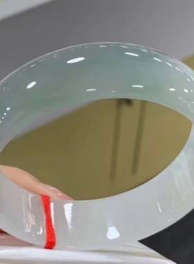 高端高冰种阳绿飘花翡色手镯豆绿晴水蓝冰玉镯玉石手镯少女款新品