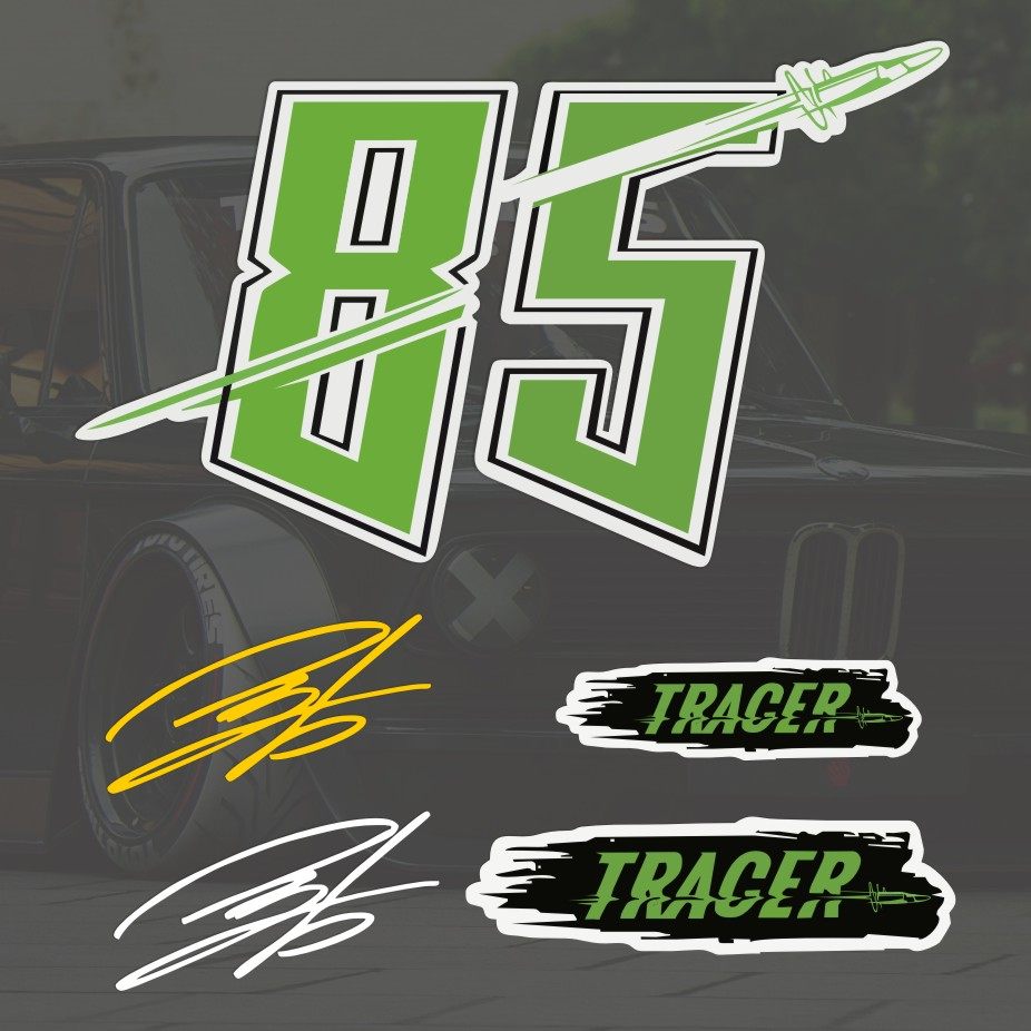 创意王一博签名雅马哈车队85号汽车摩托车贴纸tracer反光贴机车贴