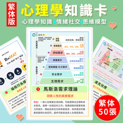 繁体心理學效應卡片思維模型情緒治癒成長知識卡牌認知訓練教具