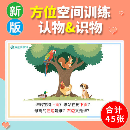方位认知卡片空间泛化训练看图回答问题蔬菜水果自闭症儿童教具