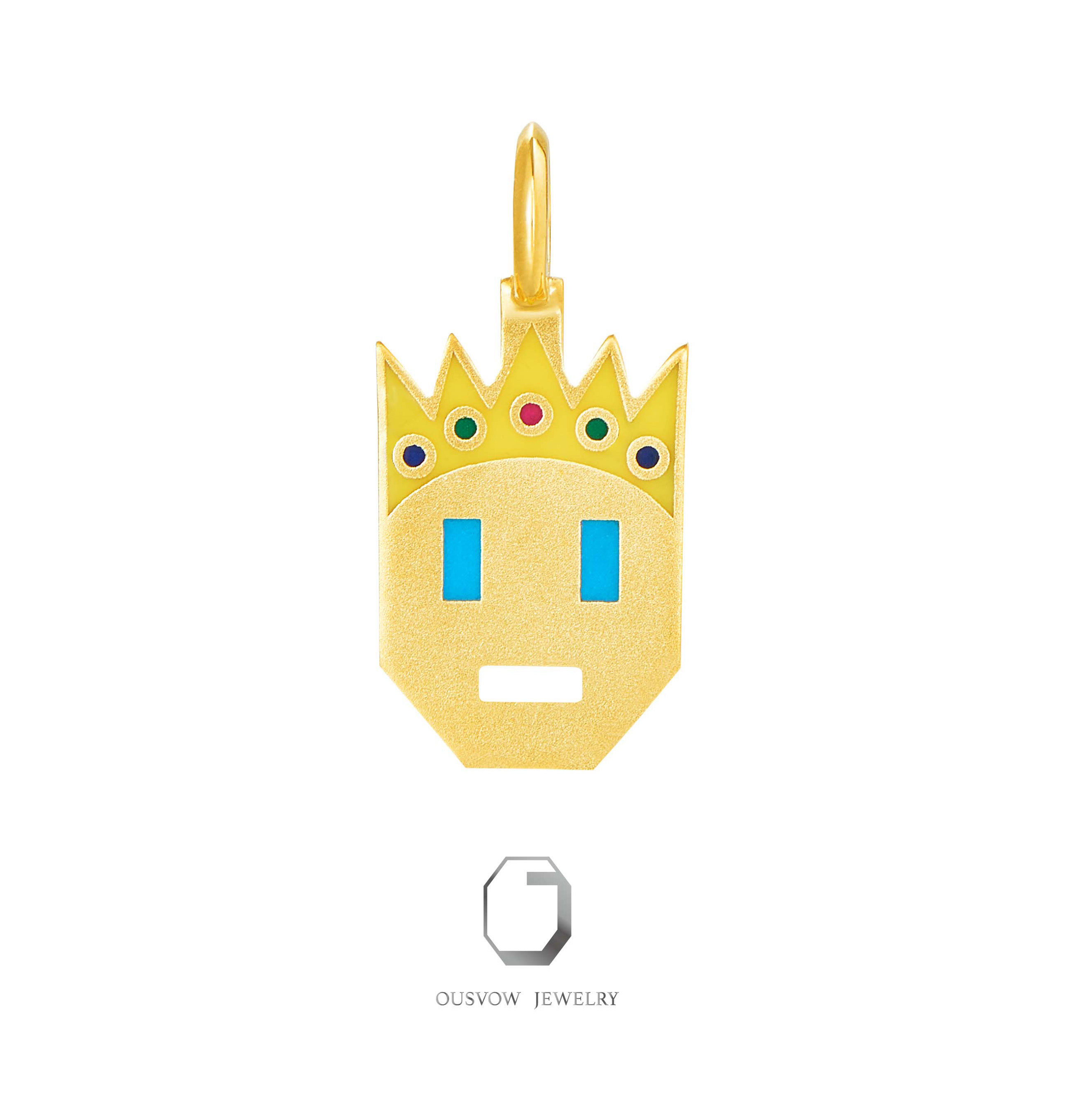 冰滴珠宝 OUSVOW JEWELRY CITY系列18k金珐琅 ‘King’国王吊坠