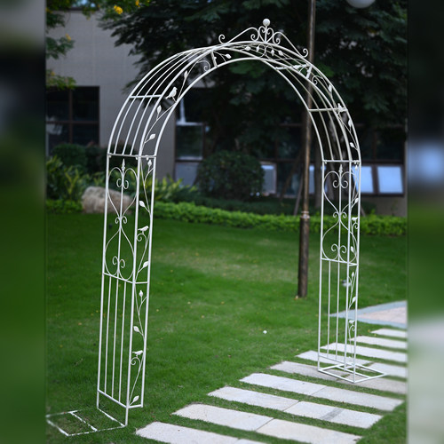 欧式铁艺拱门做旧月季攀爬架