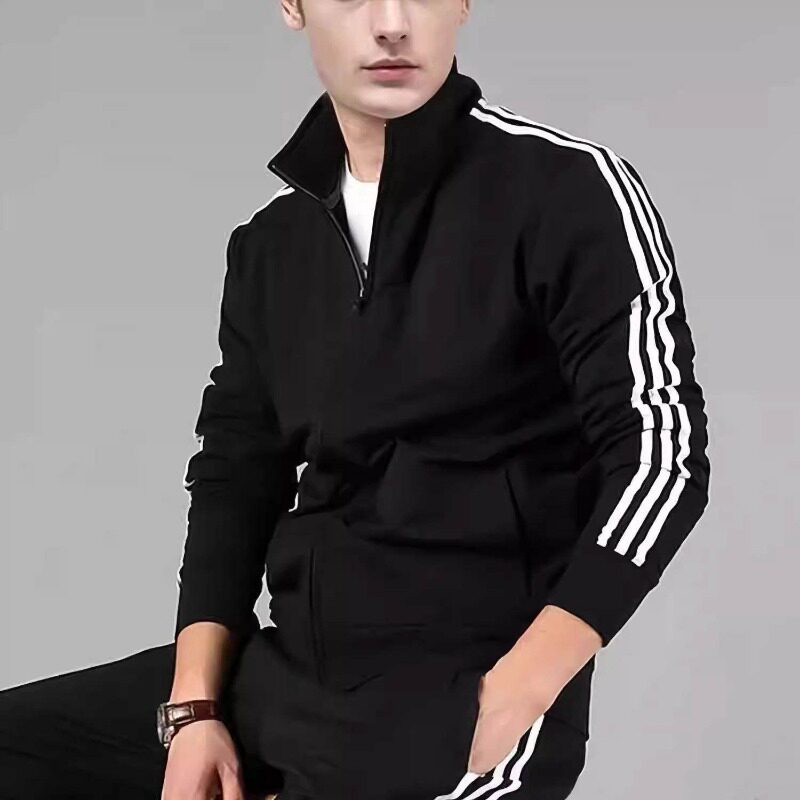 清仓春秋薄款三杆立领男卫衣