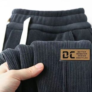 加绒加厚卫裤 男士 子秋冬宽松束脚休闲裤 商场撤柜便宜清仓灯芯绒裤