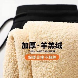 外贸男装羊羔绒裤子男士冬季加绒加厚束脚防寒运动裤休闲保暖长裤