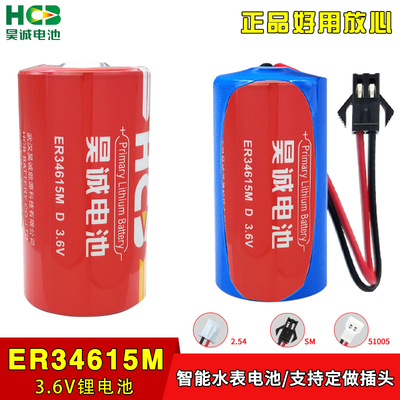 昊诚锂电池ER34615M3.6V煤气表燃气表流量计 物联网1号电池功率型