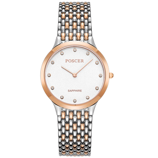 宝时捷手表男士女士石英表情侣表钢带防水手表简约休闲手表8138