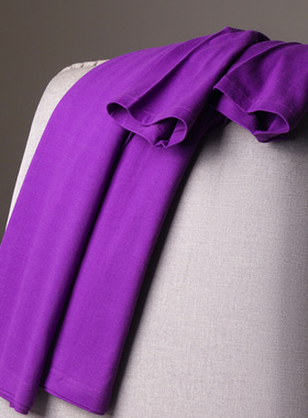 【小白家】紫色日系重磅厚实纯棉纯色短袖圆领t恤男女情侣定制