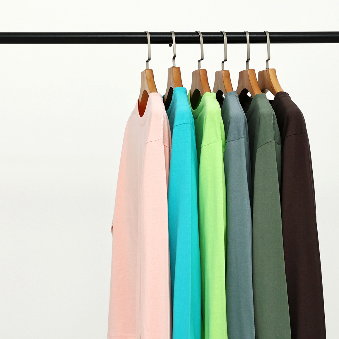 多色彩全棉重磅体恤250g厚款不透纯棉圆领长袖T恤男女宽松大码白T