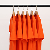 圆领T恤男女全棉白T简约打底衫 橙色纯棉纯色短袖 体恤 小白家