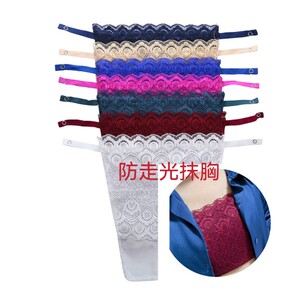 一片式防走光抹胸遮胸布低领神器胸挡布裹胸内衣打底挡胸布蕾丝