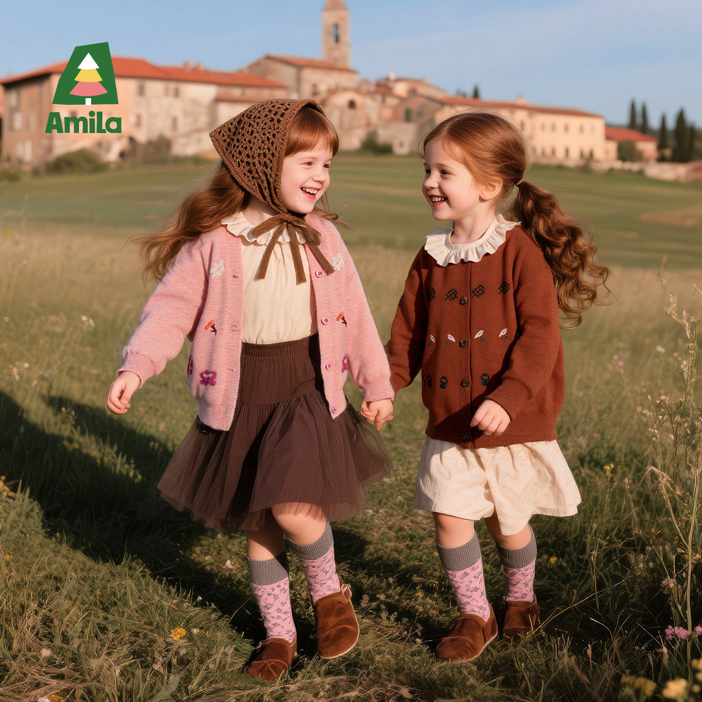 Amila女童休闲针织开衫春秋薄款