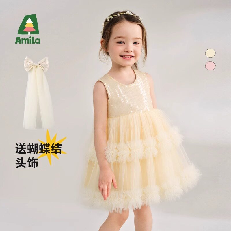 女童夏季网纱连衣裙啊咪啦