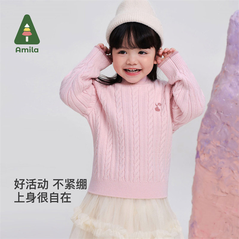 女童半高领毛衣啊咪啦秋冬款